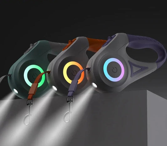 LED Retractable Leash 'Light up your walks' - Sniff Waggle And Walk