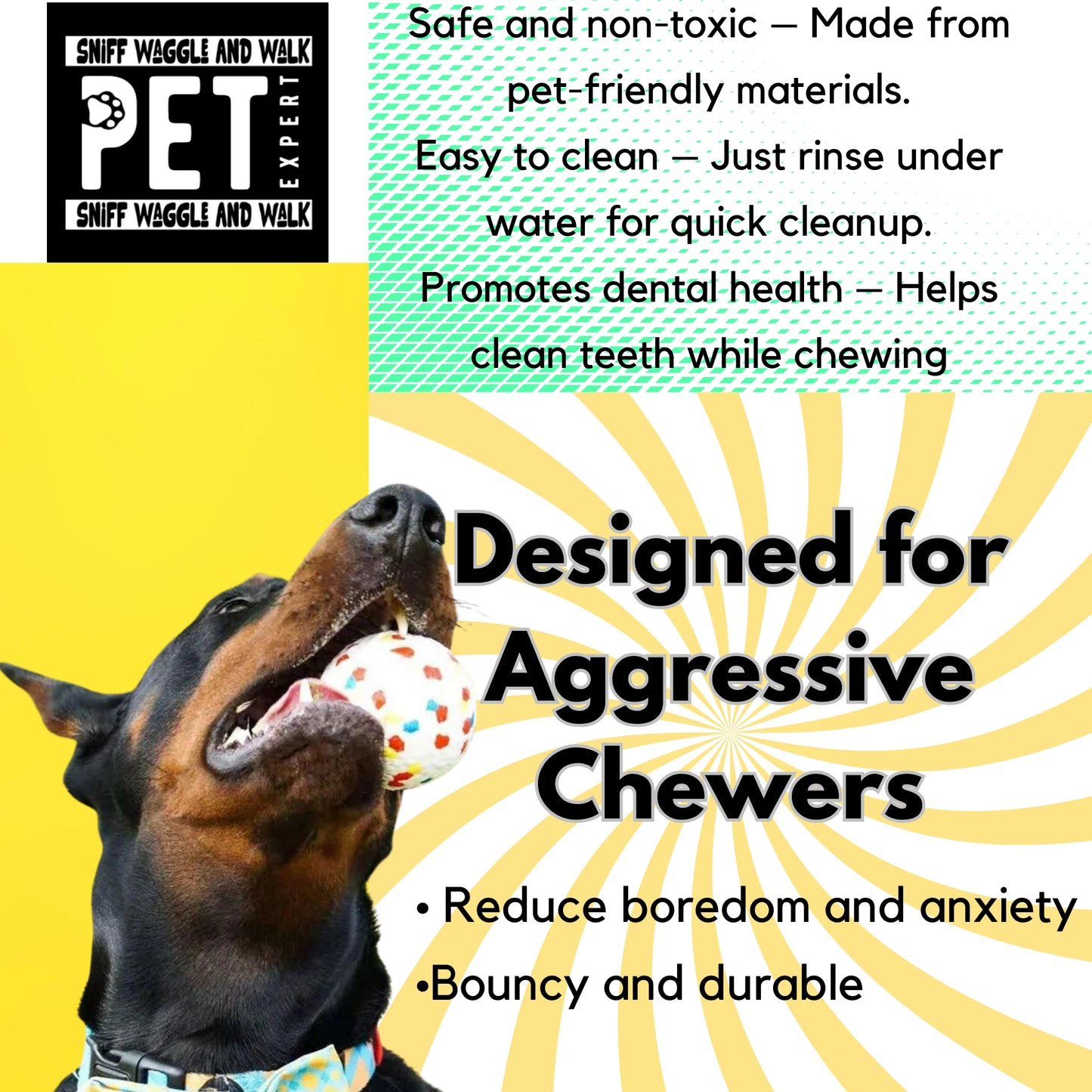 Indestructi-Chew Ball: Built for Power Chewers! 💪🐾 Dog Ball Toy