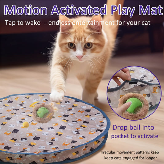 PouncePlay electronic ball unit with fluffy collar and pompom tail