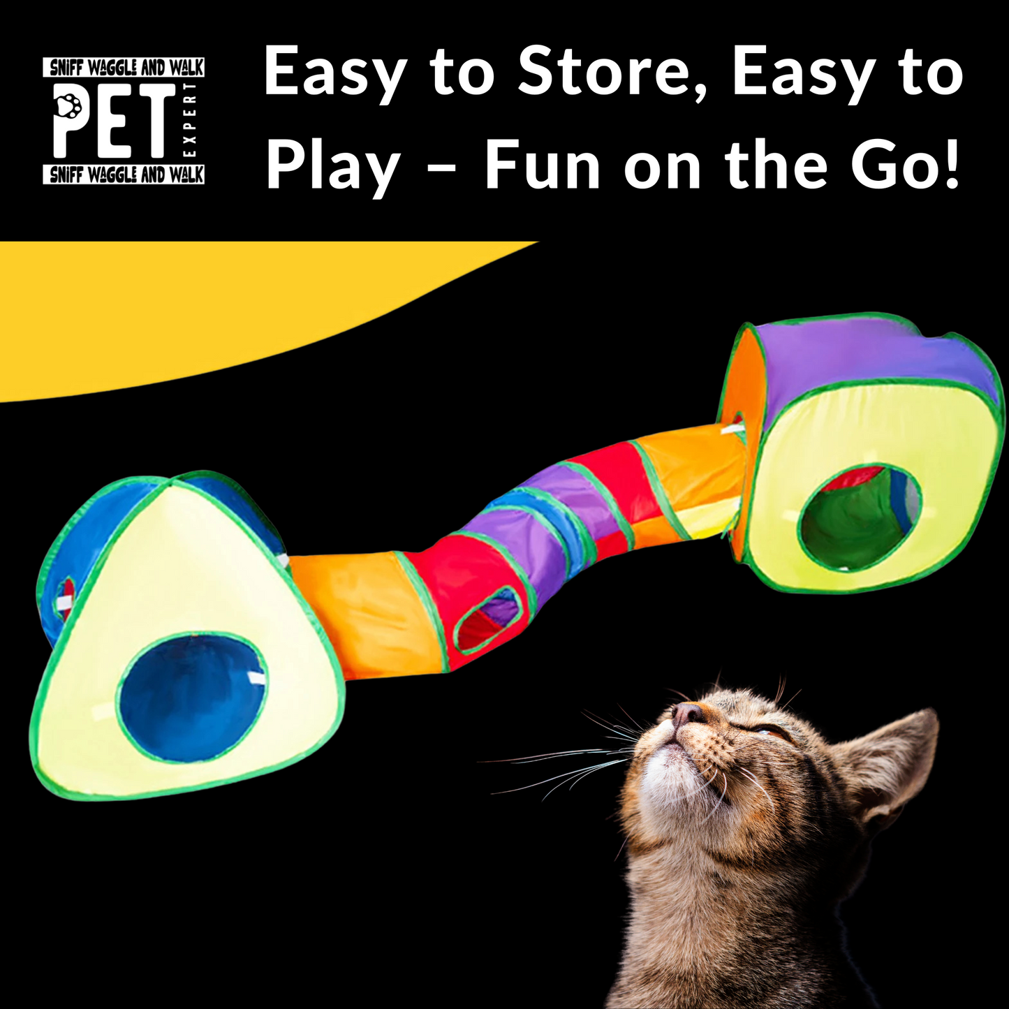 Customizable Rainbow Cat Tunnel & Play Cube Set – Portable, Durable, Multi-Function Activity Center-Sniffwaggleandwalk™