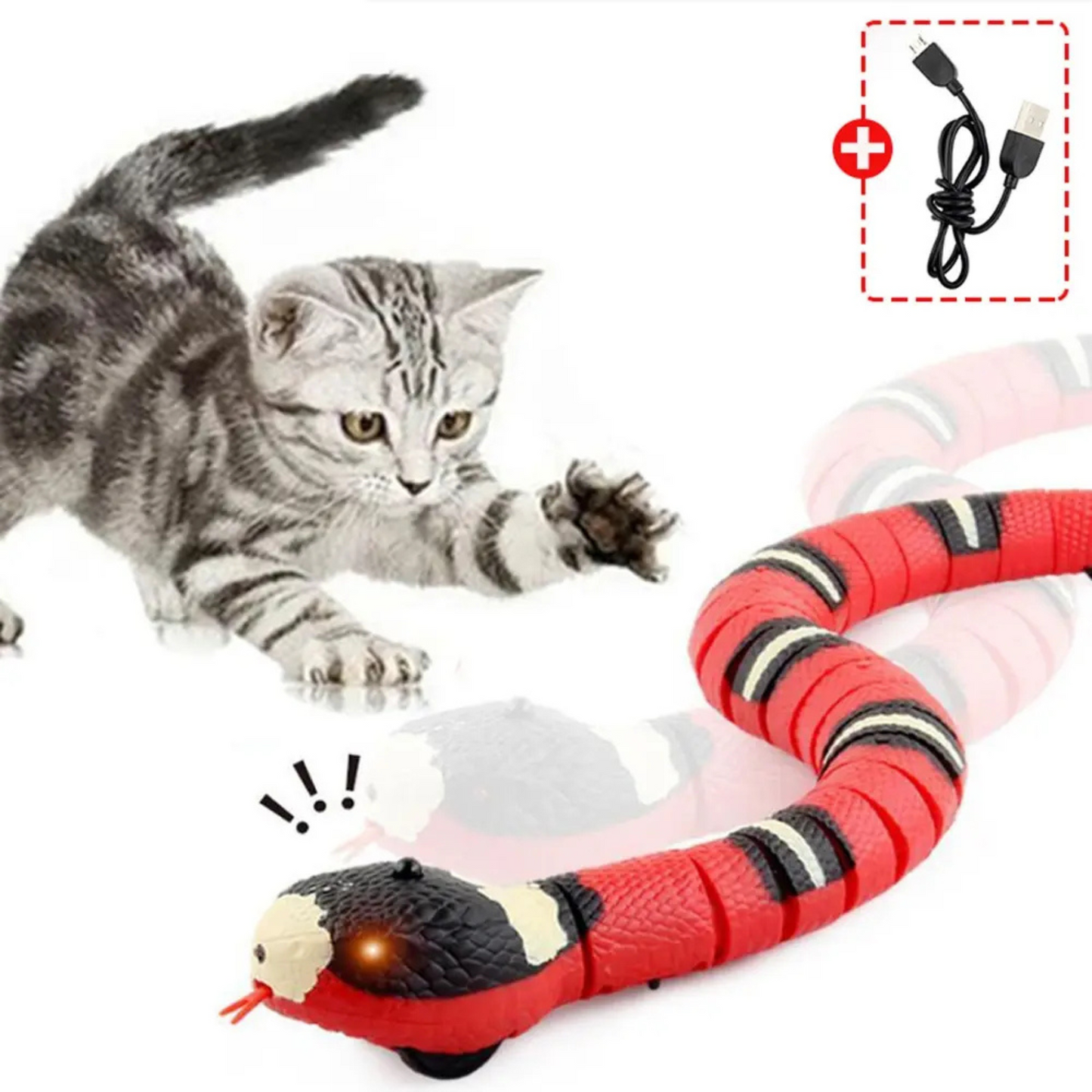Smart Sensing Interactive Snake Toy for Cats – Endless Fun, Zero Boredom! 🐾-Sniffwaggleandwalk™