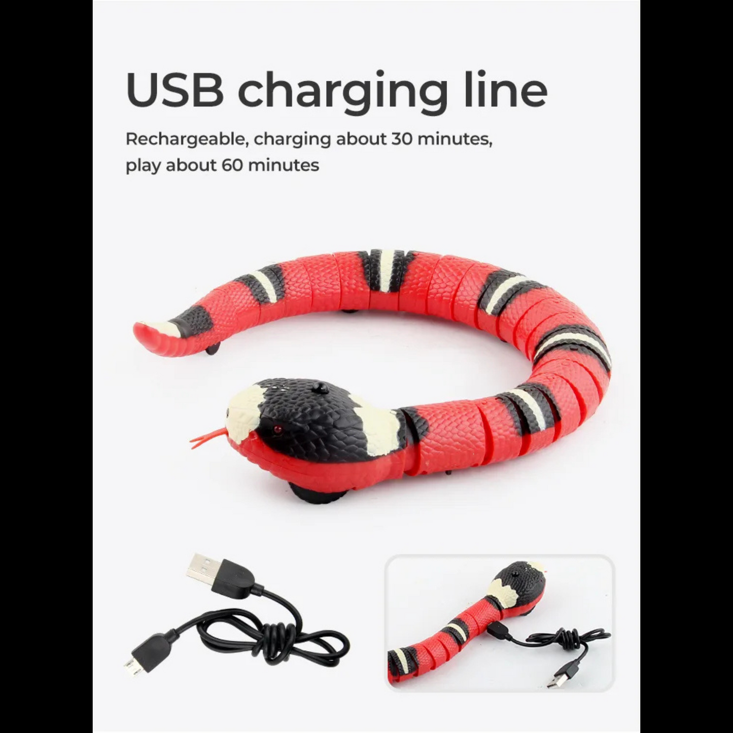 Smart Sensing Interactive Snake Toy for Cats – Endless Fun, Zero Boredom! 🐾-Sniffwaggleandwalk™