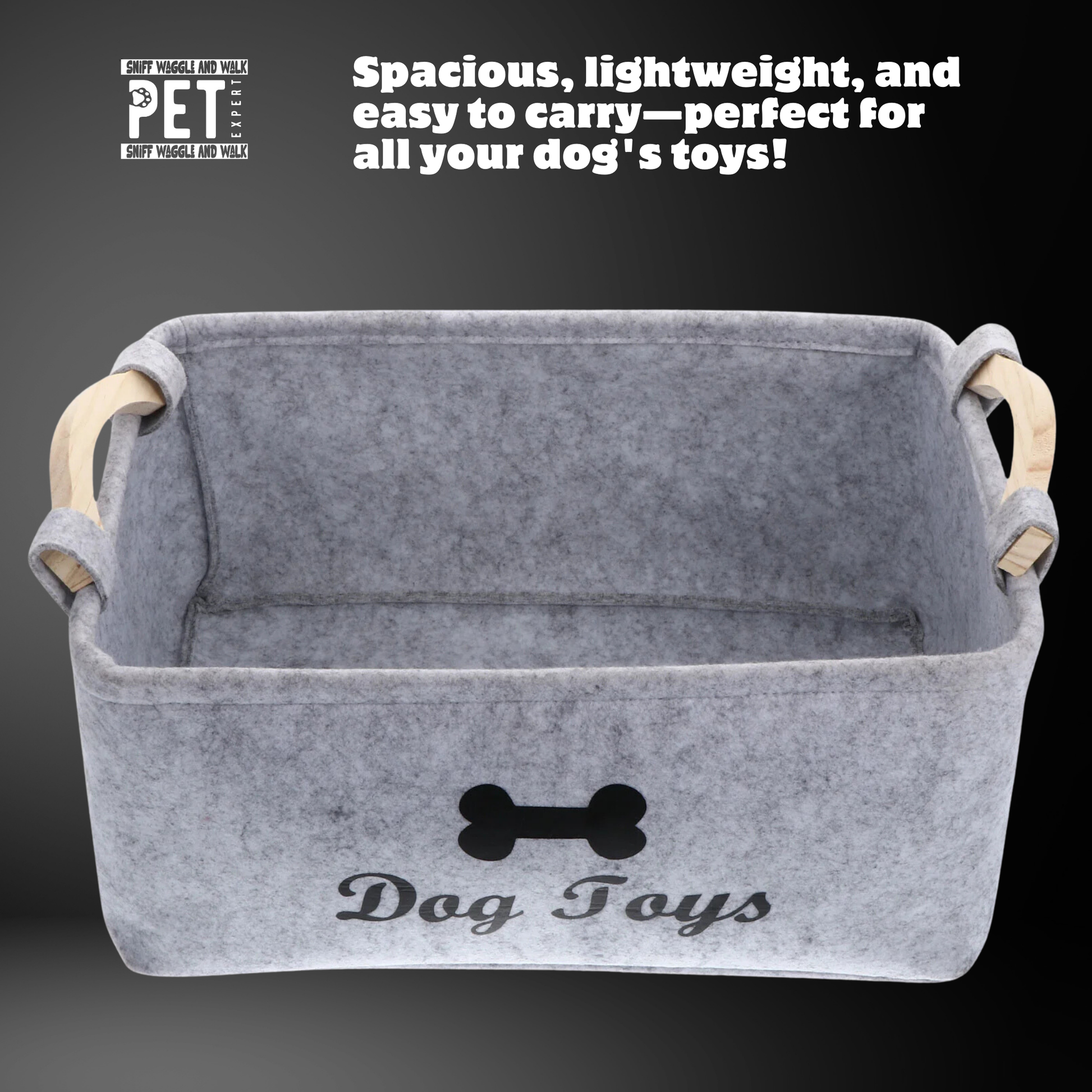 GRAY DOG TOY BOX