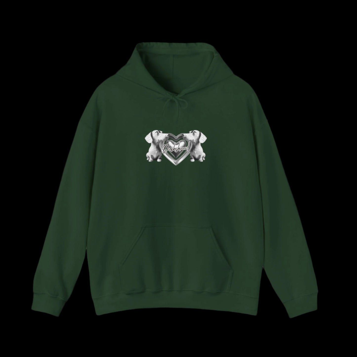 Dachshund Hoodie Dog Lovers sweatshirt premium sausage dog clothes dark green
