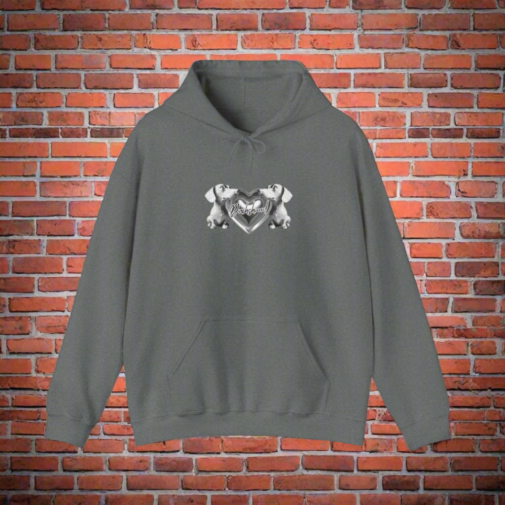 Dachshund Hoodie Dog Lovers sweatshirt premium sausage dog clothes gray