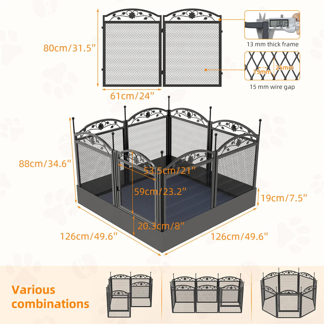 Dog whelping pen for safe indoor or outdoor use size chart