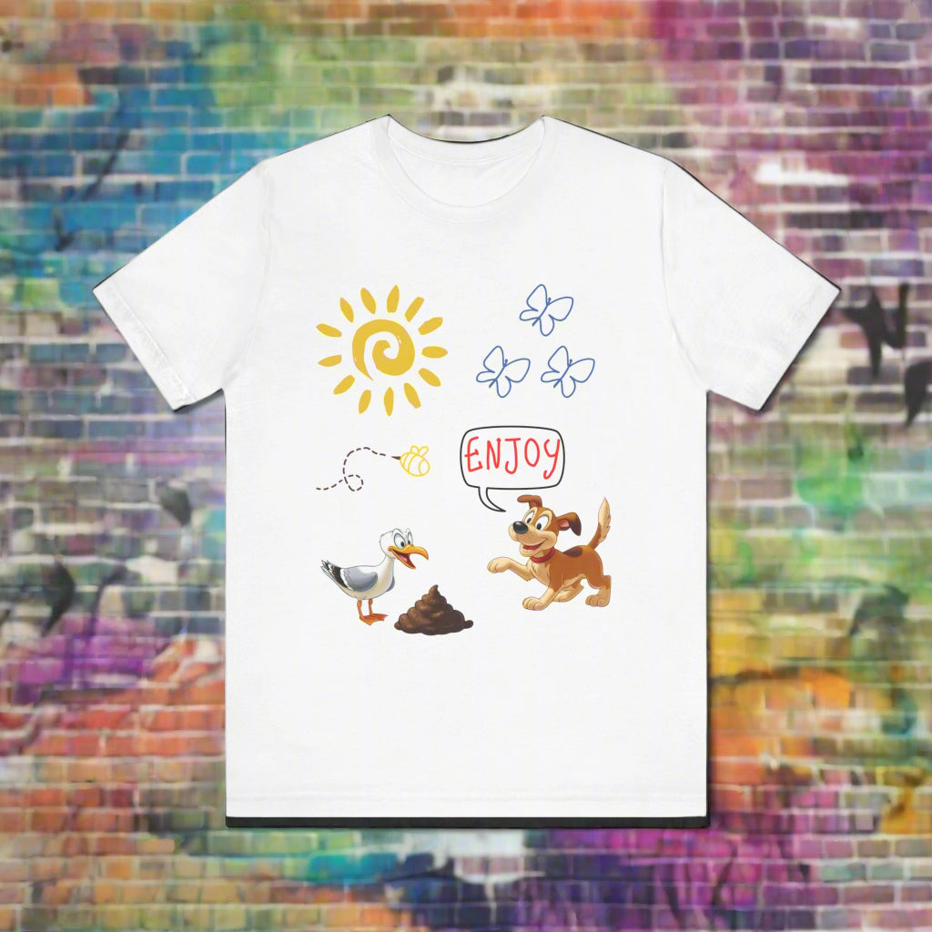 ENJOY DOG TSHIRT GIFT IDEA FOR DOG LOVERS HUMOUR CLOTHES WHITE