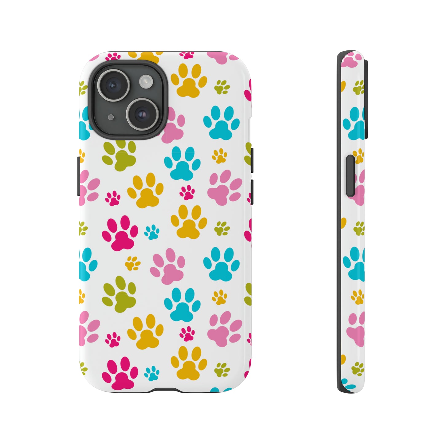 Sniffwagglendwalk™ Multi Dog Paw Design Tough Phone Case. - Sniff Waggle And Walk