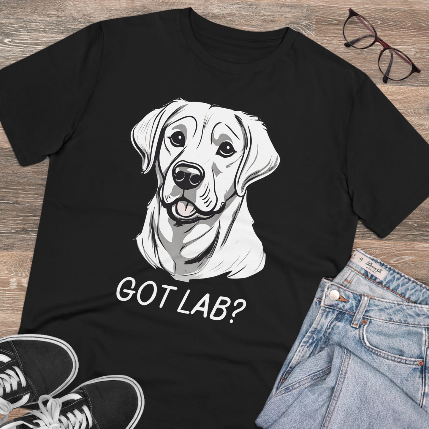 "GOT LAB?" Organic T-shirt - Unisex by sniffwagglenwalk™ IN BLACK- Sniff Waggle And Walk