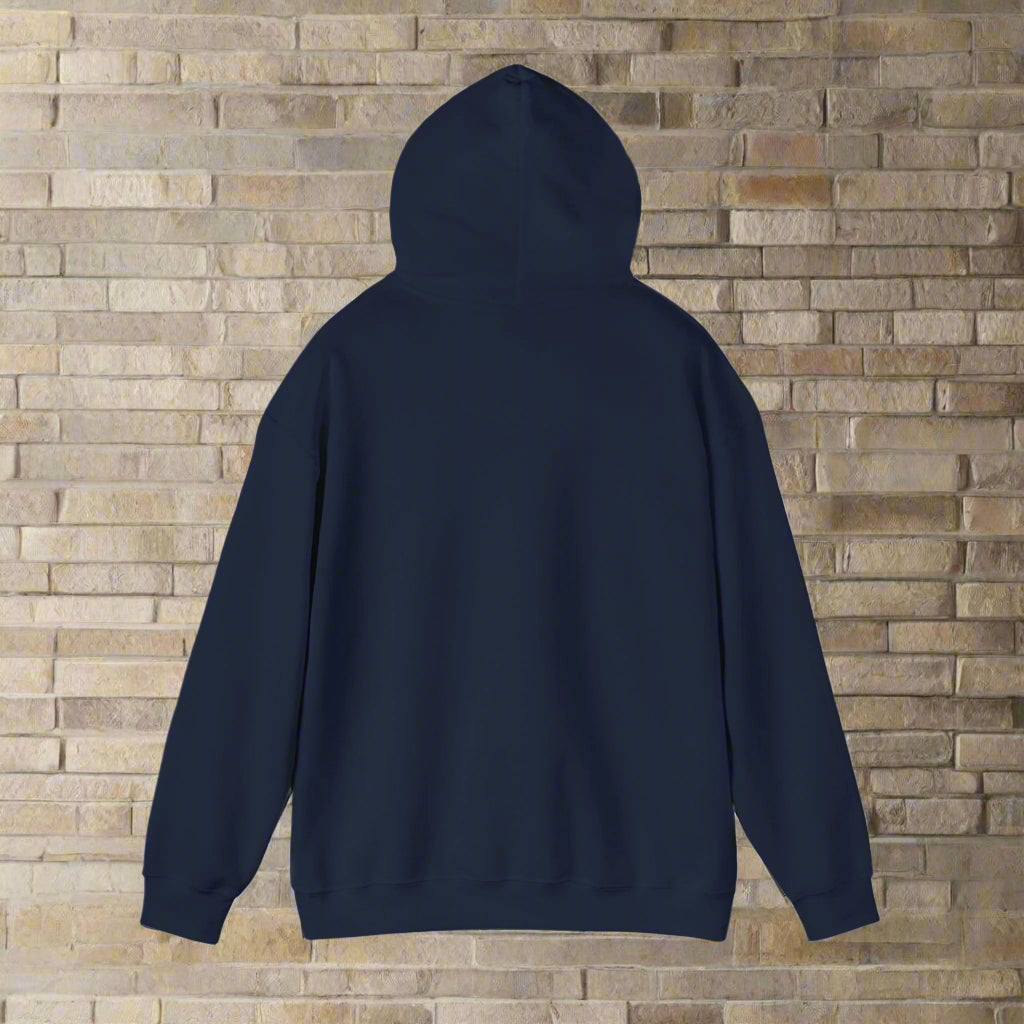 BLUE HOOD UP VIEW "Dogs because people suck" Hooded Sweatshirt - Sniff Waggle And Walk