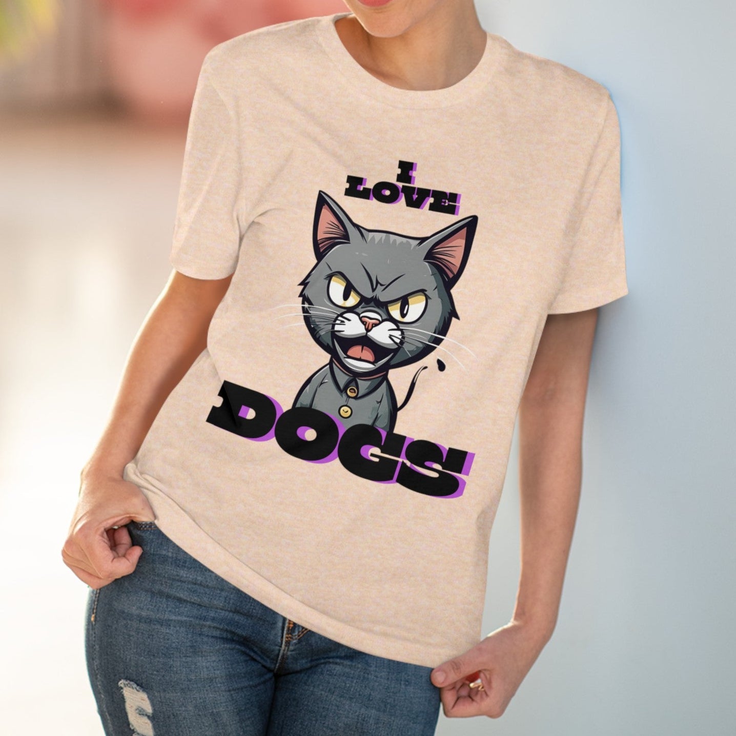 I LOVE DOGS Organic ECO Friendly soft T-shirt - Unisex - Sniff Waggle And Walk