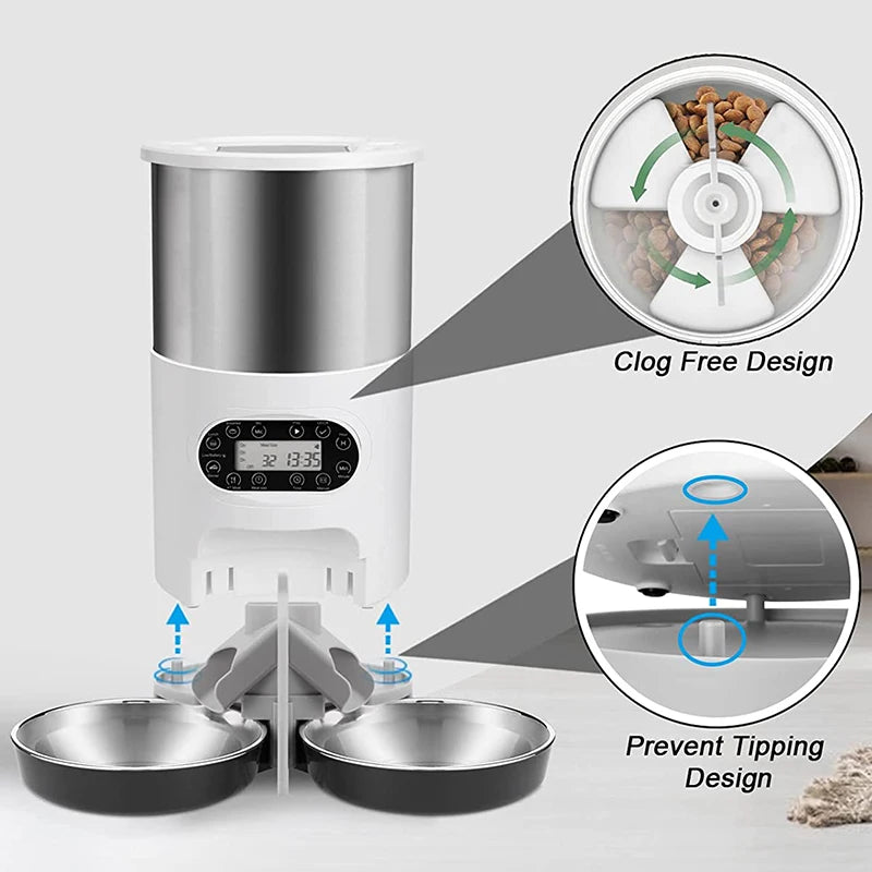 Non-WiFi timed pet feeder option with one bowl