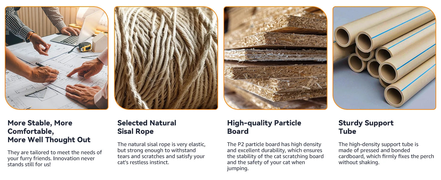 Cat activity tree with climbing, scratching, and resting spots