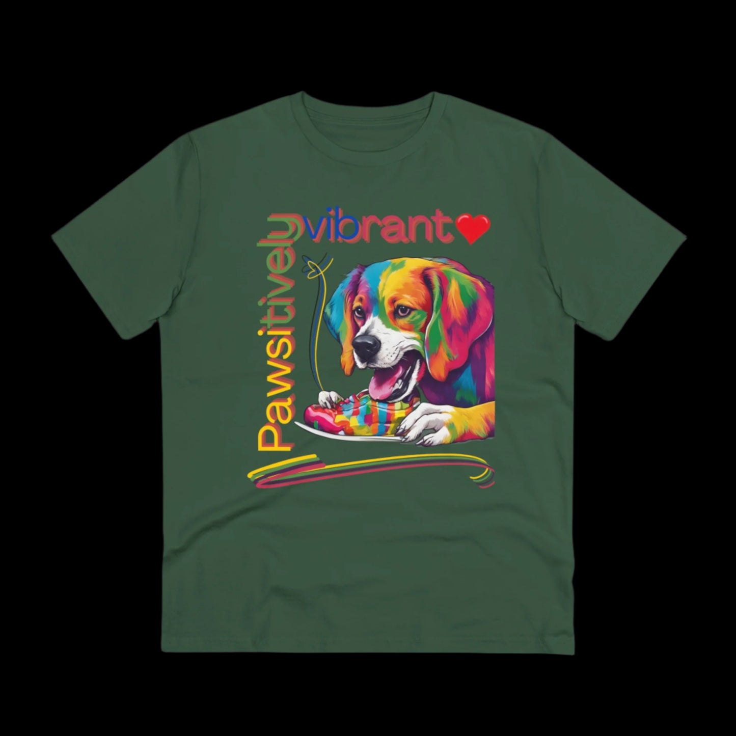 PAWSITIVELY VIBRANT Organic T-shirt - Unisex - Sniff Waggle And Walk green