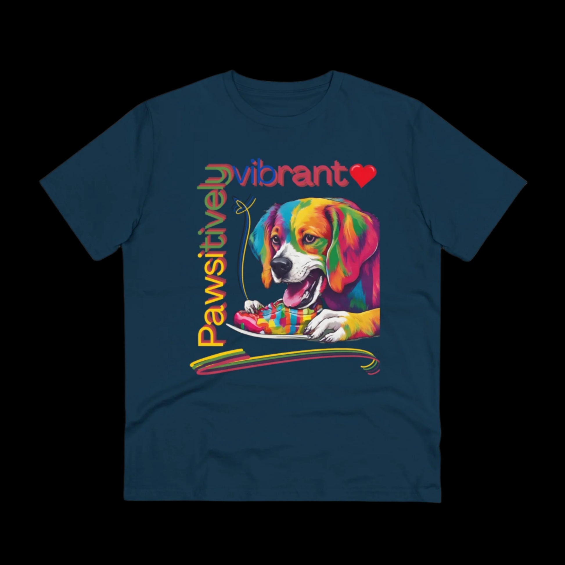 PAWSITIVELY VIBRANT Organic T-shirt - Unisex - Sniff Waggle And Walk blue