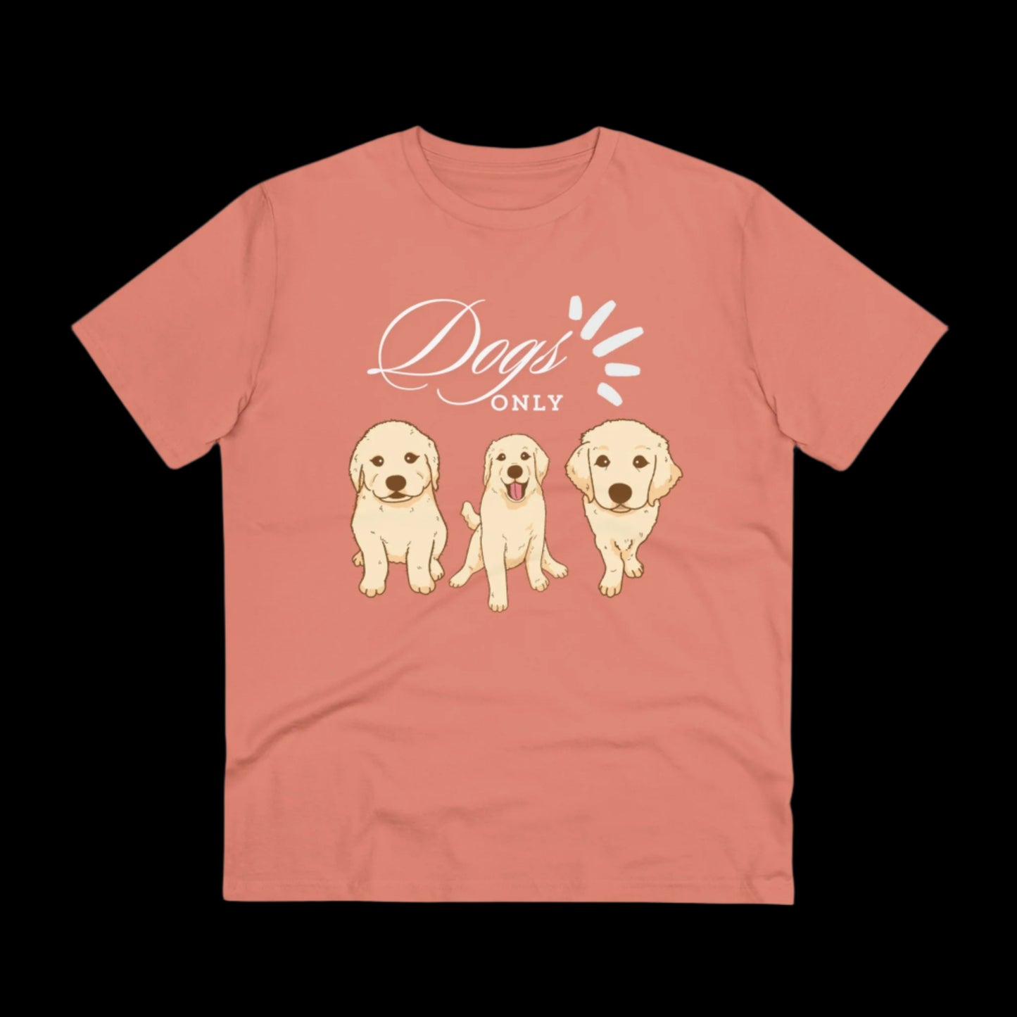 DOGS ONLY Organic T-shirt - Unisex - Sniff Waggle And Walk PINK