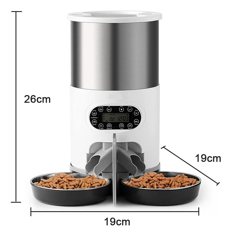 Easy-to-assemble feeder showing detachable parts and bowls