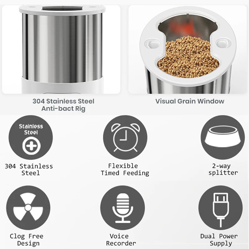 Smartphone app interface controlling smart pet feeder