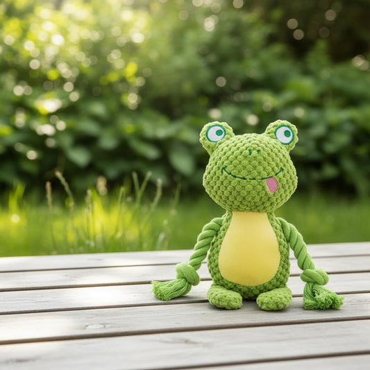 Set of colorful animal-themed plush toys on a white background