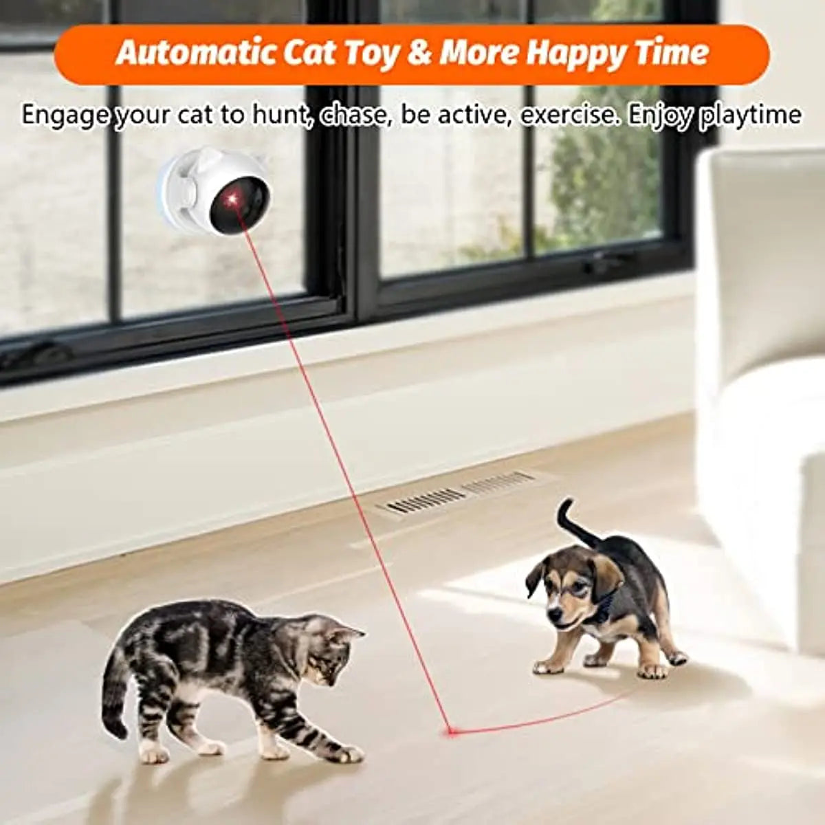Ultimate Cat Laser Toy – 3 Speed Modes, USB Rechargeable & Adjustable Laser Chaser for Cats-Sniffwaggleandwalk™