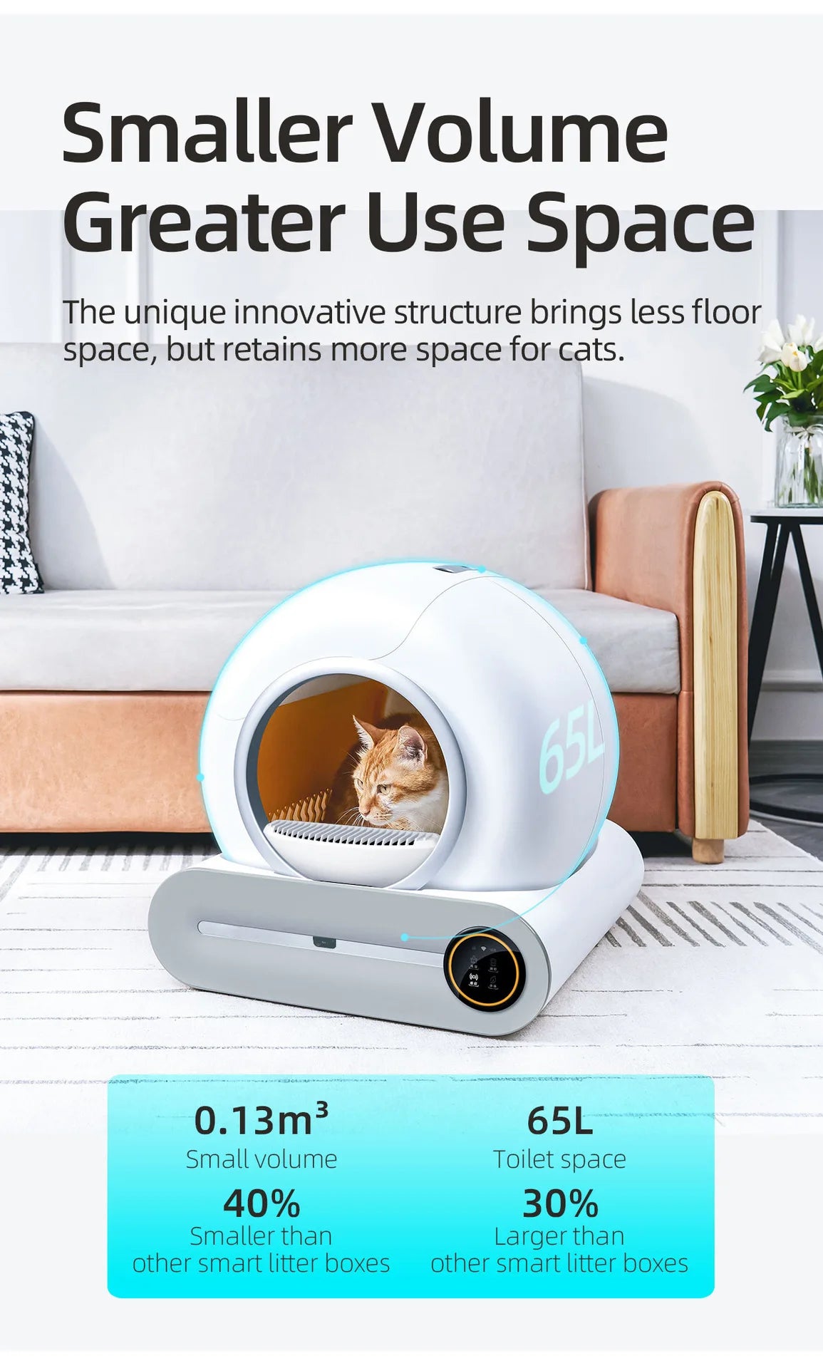Smart Self-Cleaning Cat Litter Box with Odor Control & App Control – Automatic, Low Maintenance, and Pet-Friendly