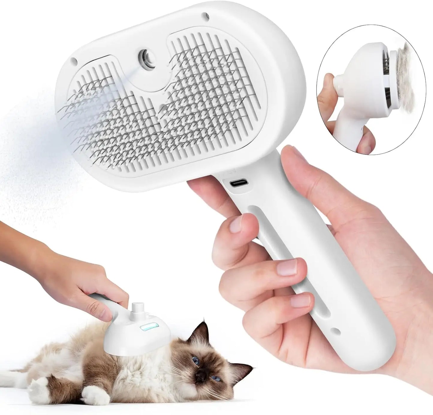 ✨ MistGroom Pro – The Ultimate Pet Grooming Brush with Built-In Humidifier! 🐾Sniffwaggleandwalk™