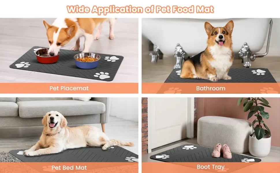 Ultimate Anti-Mess Pet Feeding Mat – Absorbent, Non-Slip & Floor-Protecting Design!