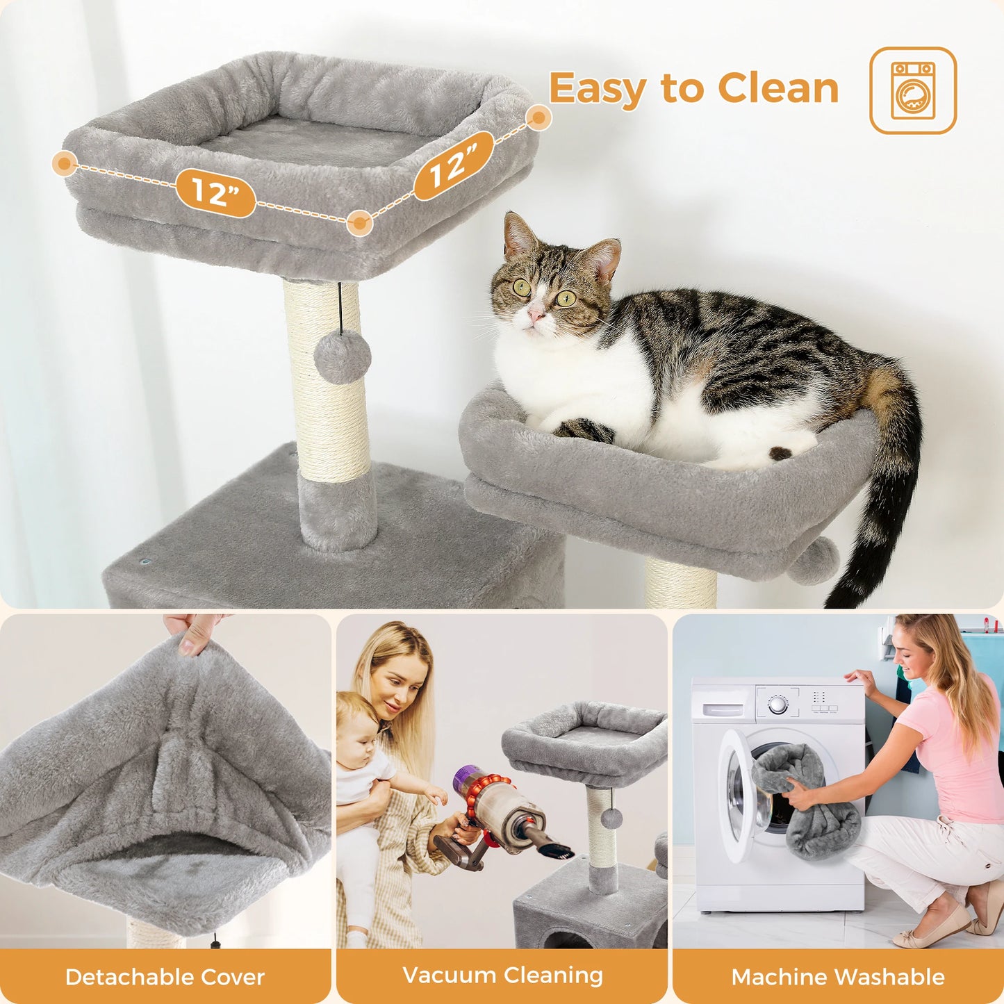 Custom 72” Premium Cat Tree Tower for Large Breeds – Exclusive Luxury Playground for Scratching, Climbing & Napping-Sniffwaggleandwalk™