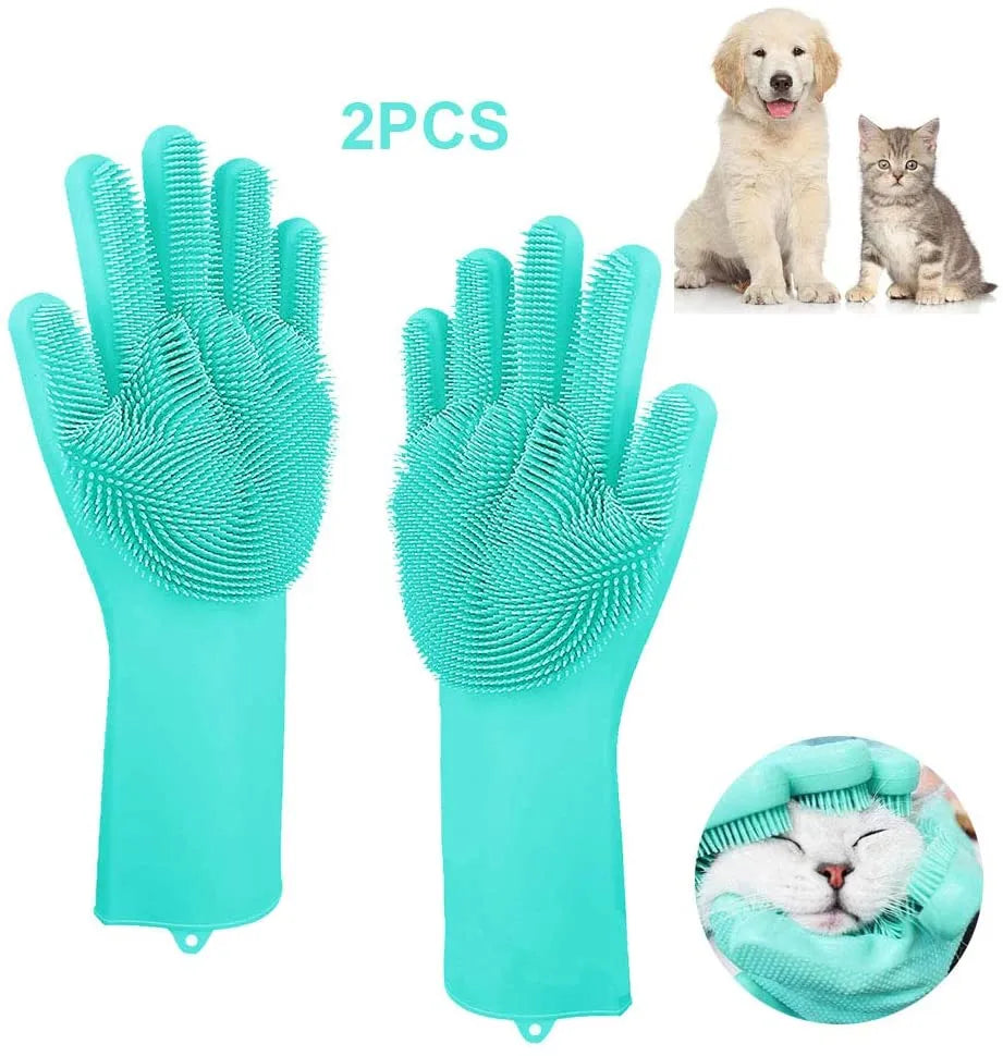 Grooming bathing Gloves by Sniffwaggleandwalk™ - Sniff Waggle And Walk