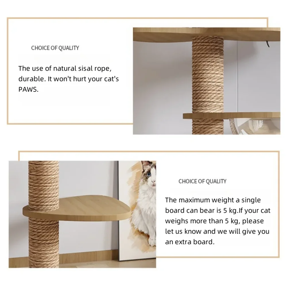 Luxury Adjustable Cat Tower with Hammock - Premium Wooden Multi-Level Cat Playground-Sniffwaggleandwalk™