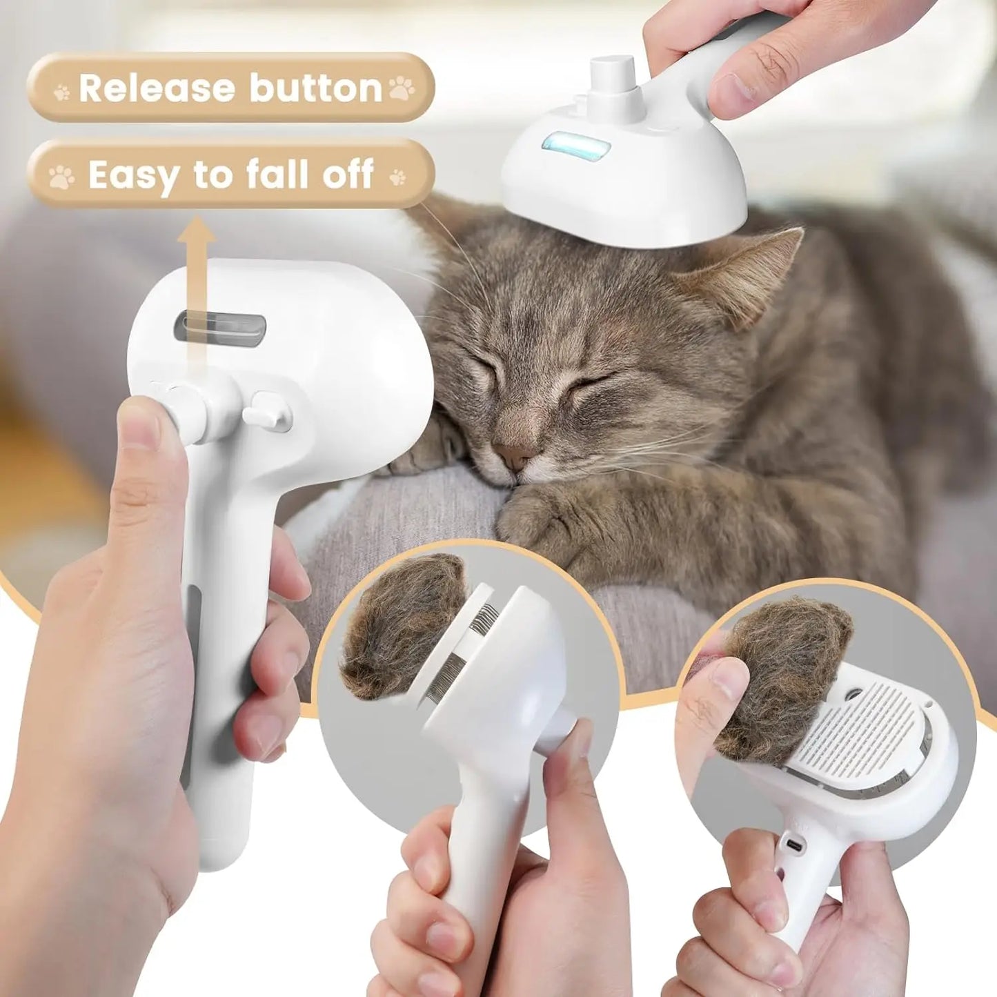 ✨ MistGroom Pro – The Ultimate Pet Grooming Brush with Built-In Humidifier! 🐾Sniffwaggleandwalk™