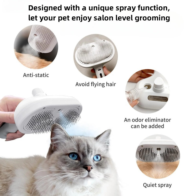 ✨ MistGroom Pro – The Ultimate Pet Grooming Brush with Built-In Humidifier! 🐾Sniffwaggleandwalk™