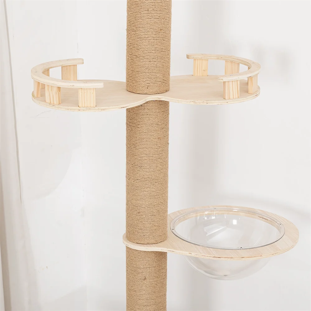 Luxury Adjustable Cat Tower with Hammock - Premium Wooden Multi-Level Cat Playground-Sniffwaggleandwalk™