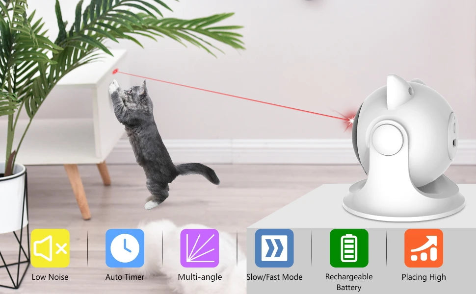Ultimate Cat Laser Toy – 3 Speed Modes, USB Rechargeable & Adjustable Laser Chaser for Cats-Sniffwaggleandwalk™