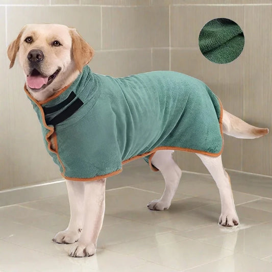 Absorbent Dog Bathrobe - Sniff Waggle And Walk