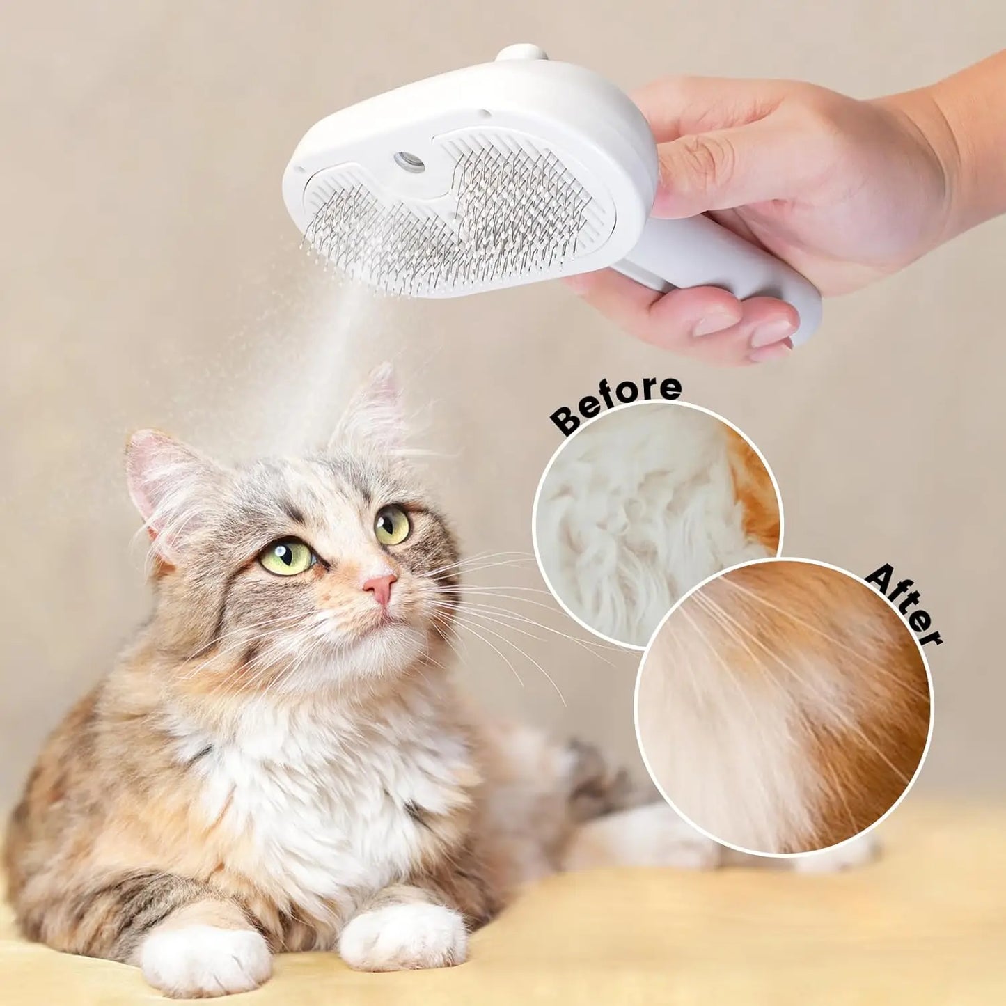 ✨ MistGroom Pro – The Ultimate Pet Grooming Brush with Built-In Humidifier! 🐾Sniffwaggleandwalk™