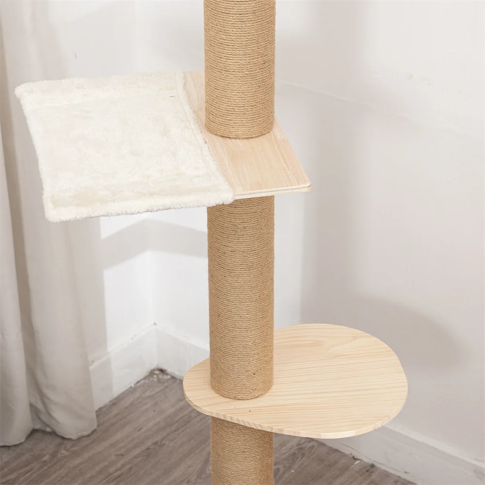 Luxury Adjustable Cat Tower with Hammock - Premium Wooden Multi-Level Cat Playground-Sniffwaggleandwalk™