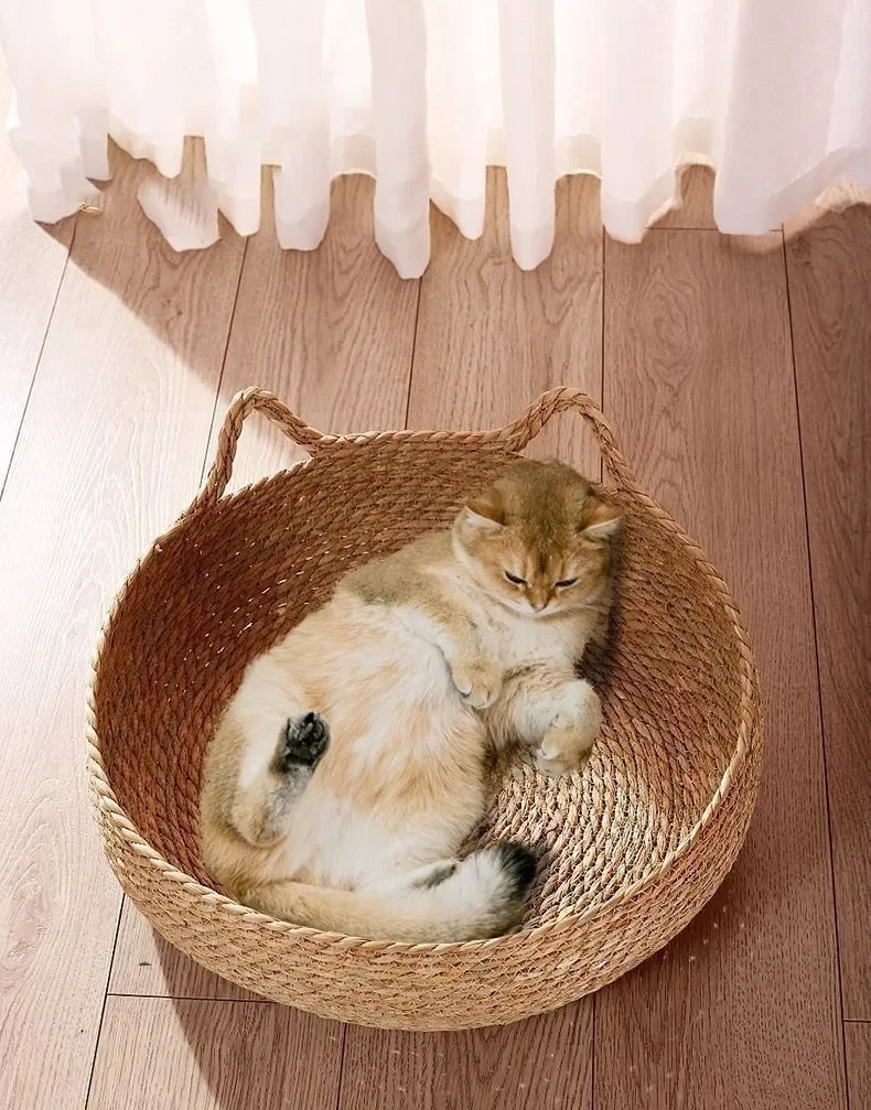 Handwoven Vine Cat Nest | Pure Comfort, All Year Round