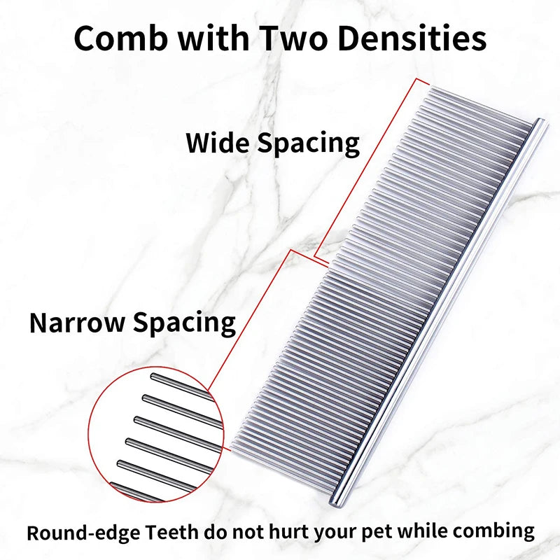 Sniffwagglewalk™ Dematting Comb Stainless Steel for Dogs and Cats Gently Removes Loose Undercoat andFleas - Sniff Waggle And Walk