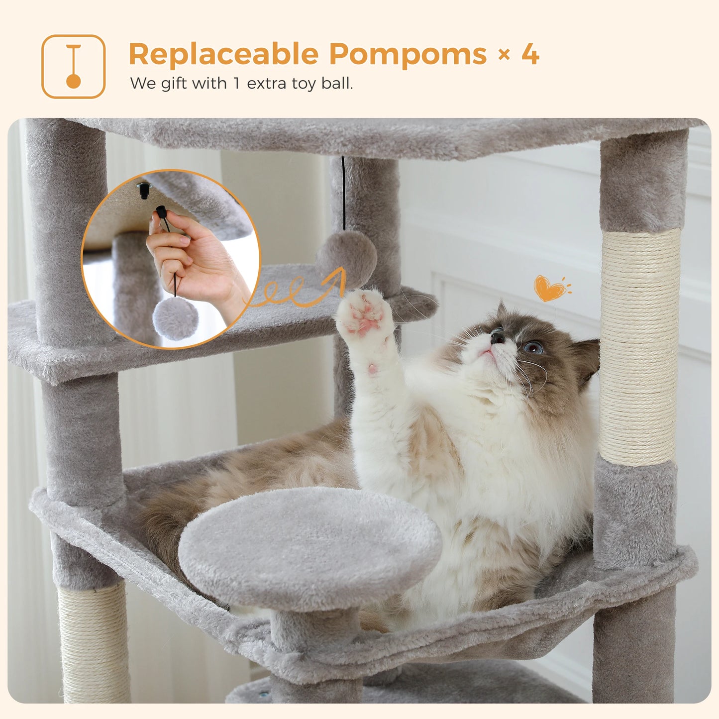 Custom 72” Premium Cat Tree Tower for Large Breeds – Exclusive Luxury Playground for Scratching, Climbing & Napping-Sniffwaggleandwalk™