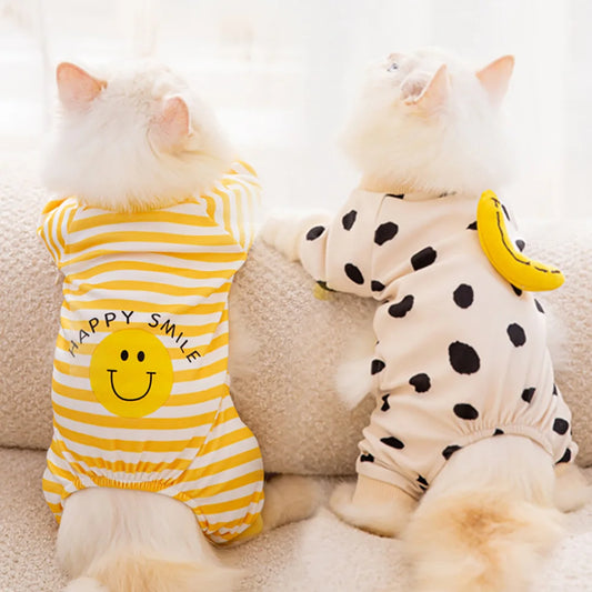 Sniffwagglenwalk™ 100% Cotton Pet Striped Jumpsuit: Sweet Pajamas - Sniff Waggle And Walk