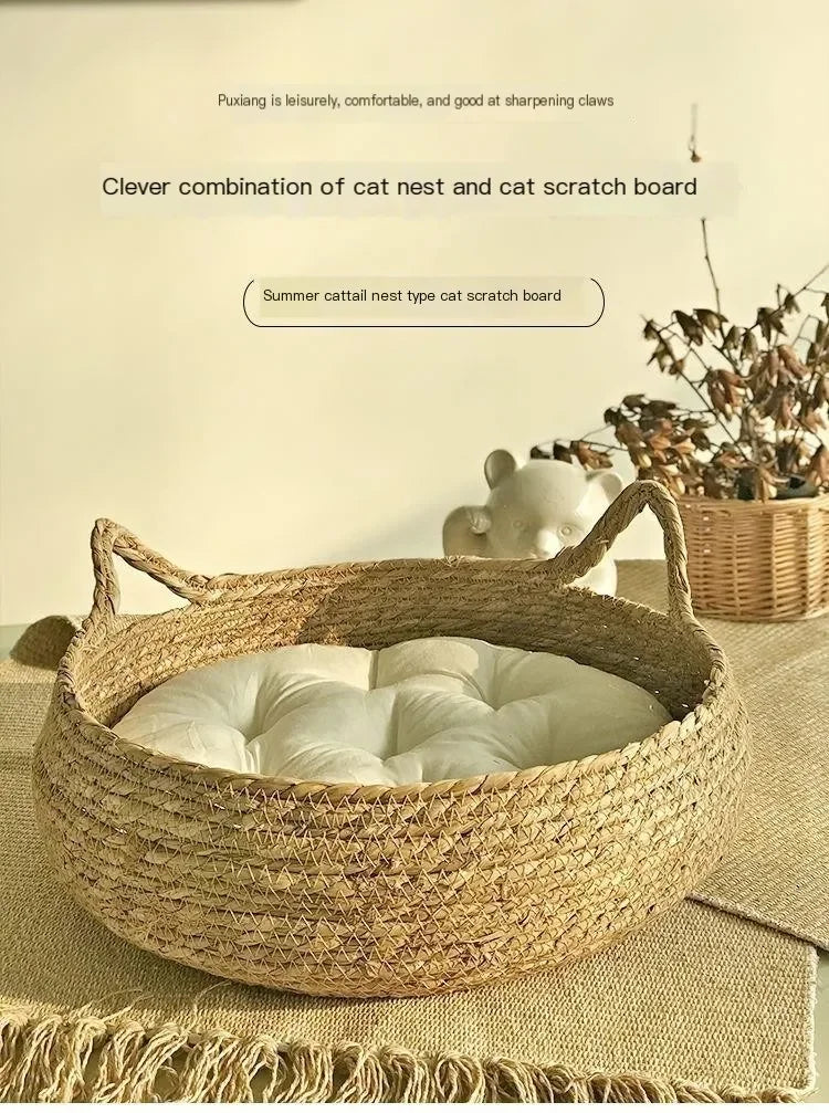 Handwoven Vine Cat Nest | Pure Comfort, All Year Round
