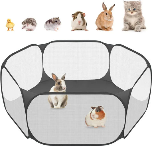 Snifwagglenwalk™ Portable Small Pet Cage: Transparent Cat and Dog Cage Tent. - Sniff Waggle And Walk