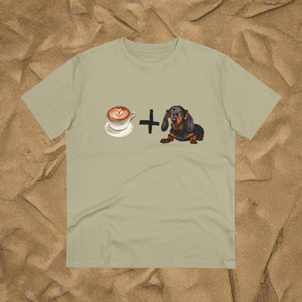 "COFFEE AND DACHSUNDS" Organic DESIGNER DOG TSHIRT