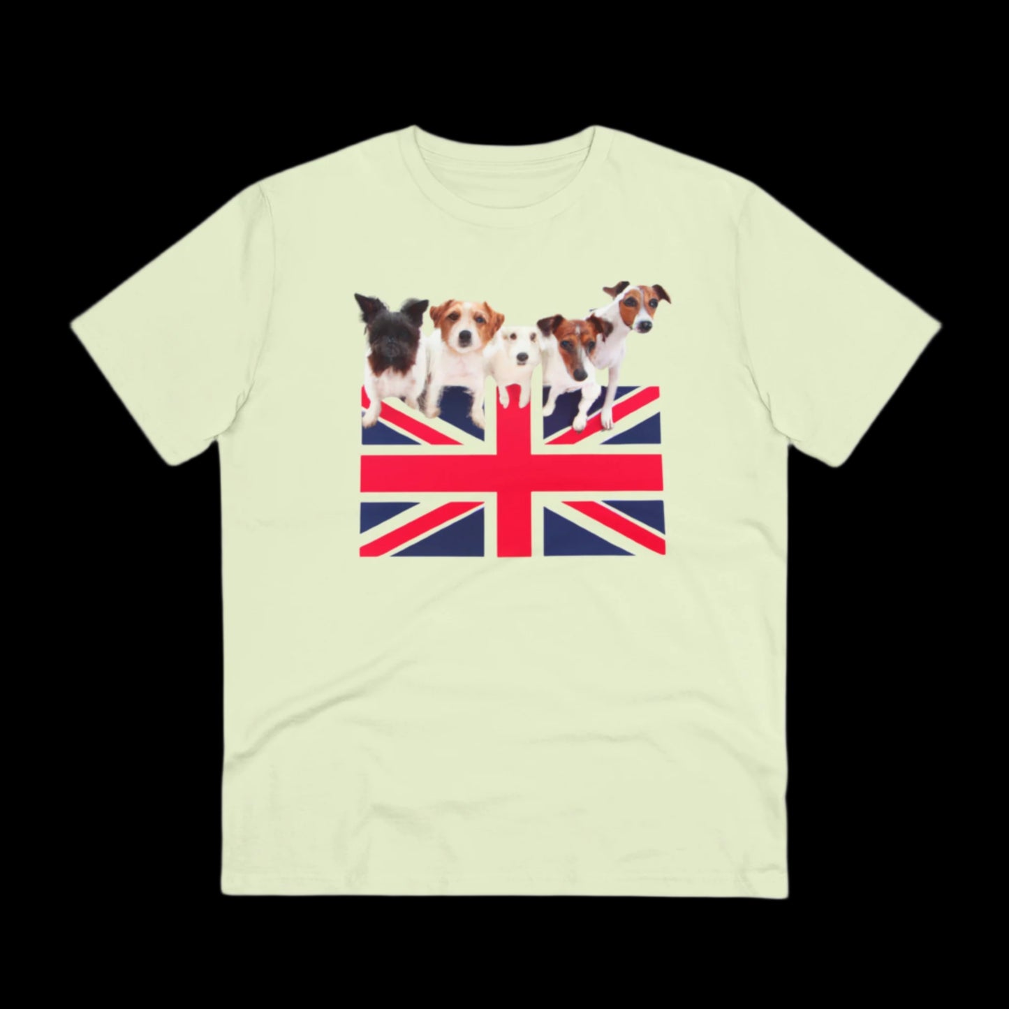 Union Jack-Organic Creator T-shirt - Unisex - Sniff Waggle And Walk natural raw colour