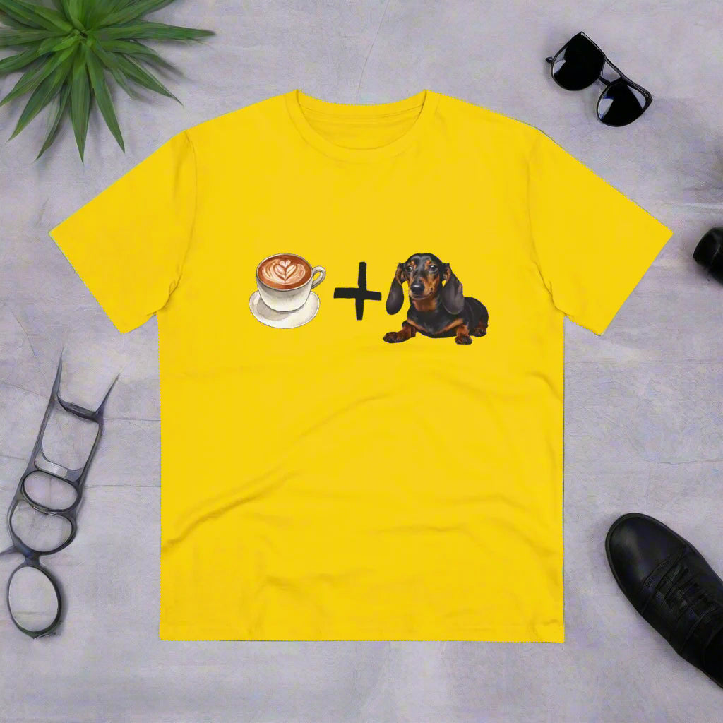 "COFFEE AND DACHSUNDS"ECO T-shirt -