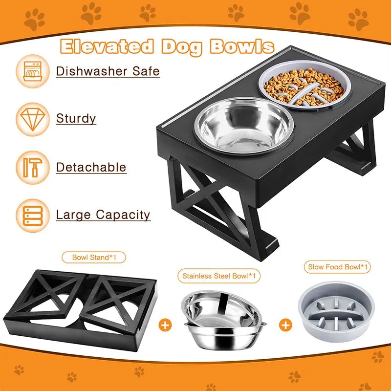 adjustable dog bowls- Sniff Waggle And Walk