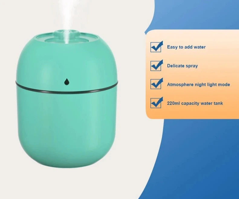 Portable USB Essential Oils air Purifier Home Fragrance LED Lamp. - Sniff Waggle And Walk green