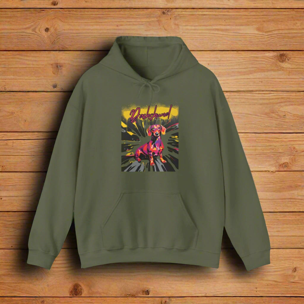 dachshund dog lover quality premium hoodie green