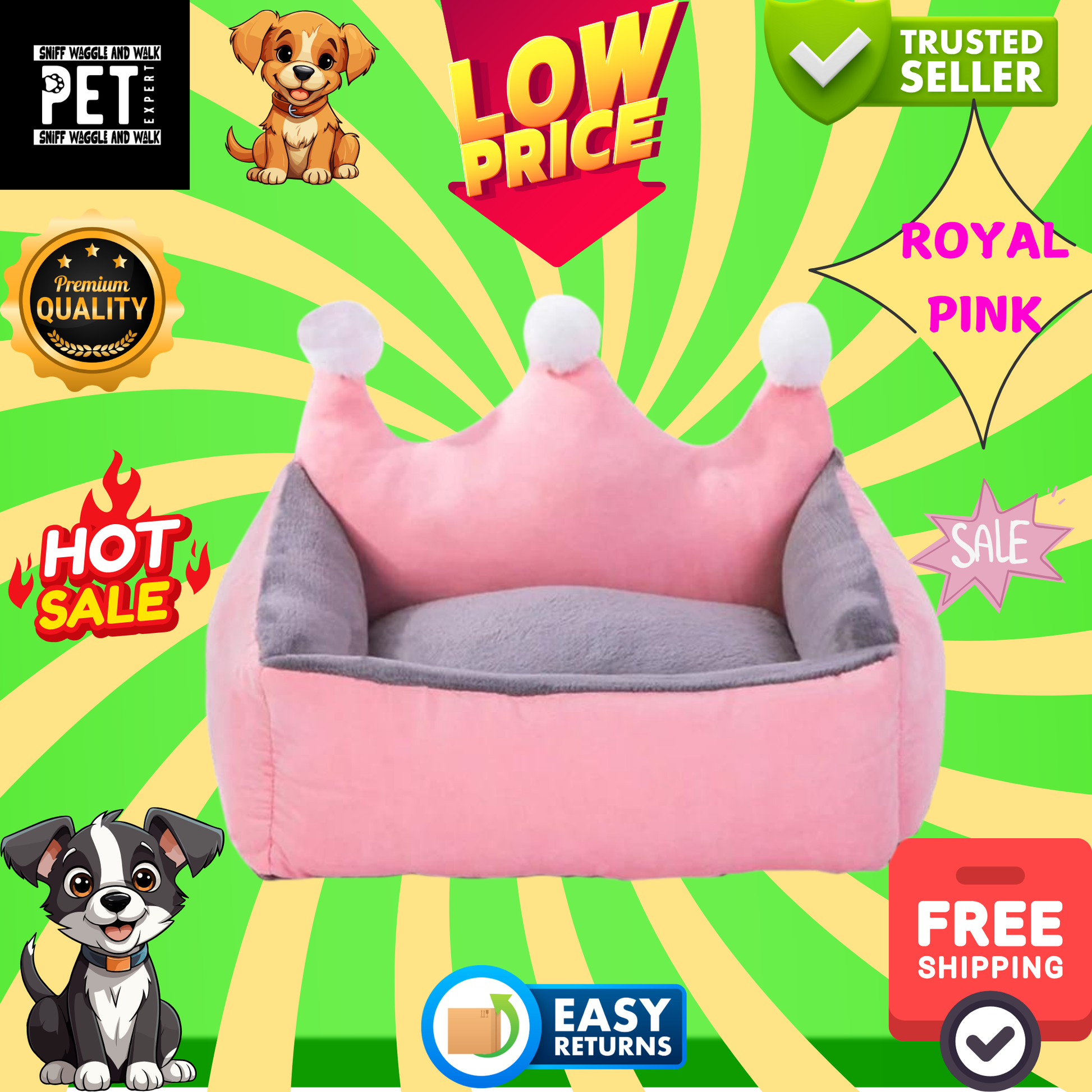 pink dog bed